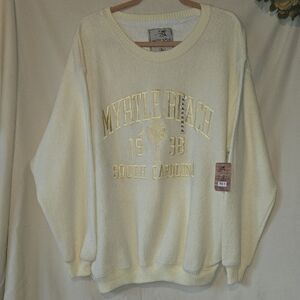 Soft Yellow Crewneck - Myrtle Beach Design Size XL Beach Palm Tree Salt
